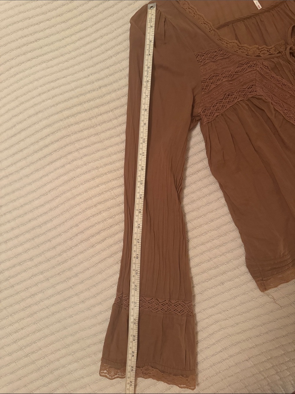 Free People EUC Women's Lace-Trim Peasant Blouse - Picture 8 of 8